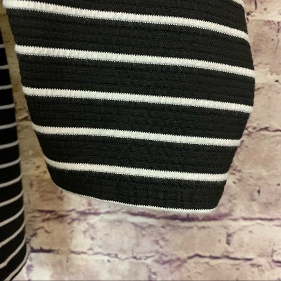 Apt. 9 Black Striped Zipper Front Long Sleeve Cardigan Jacket - Picture 6 of 11